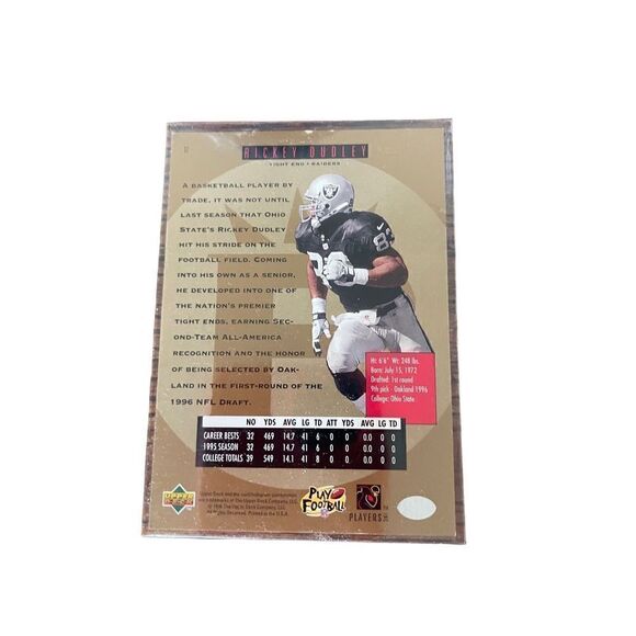 1996 Upperdeck Premier Products Rickey Dudley #12 mint condition rare - Picture 2 of 2